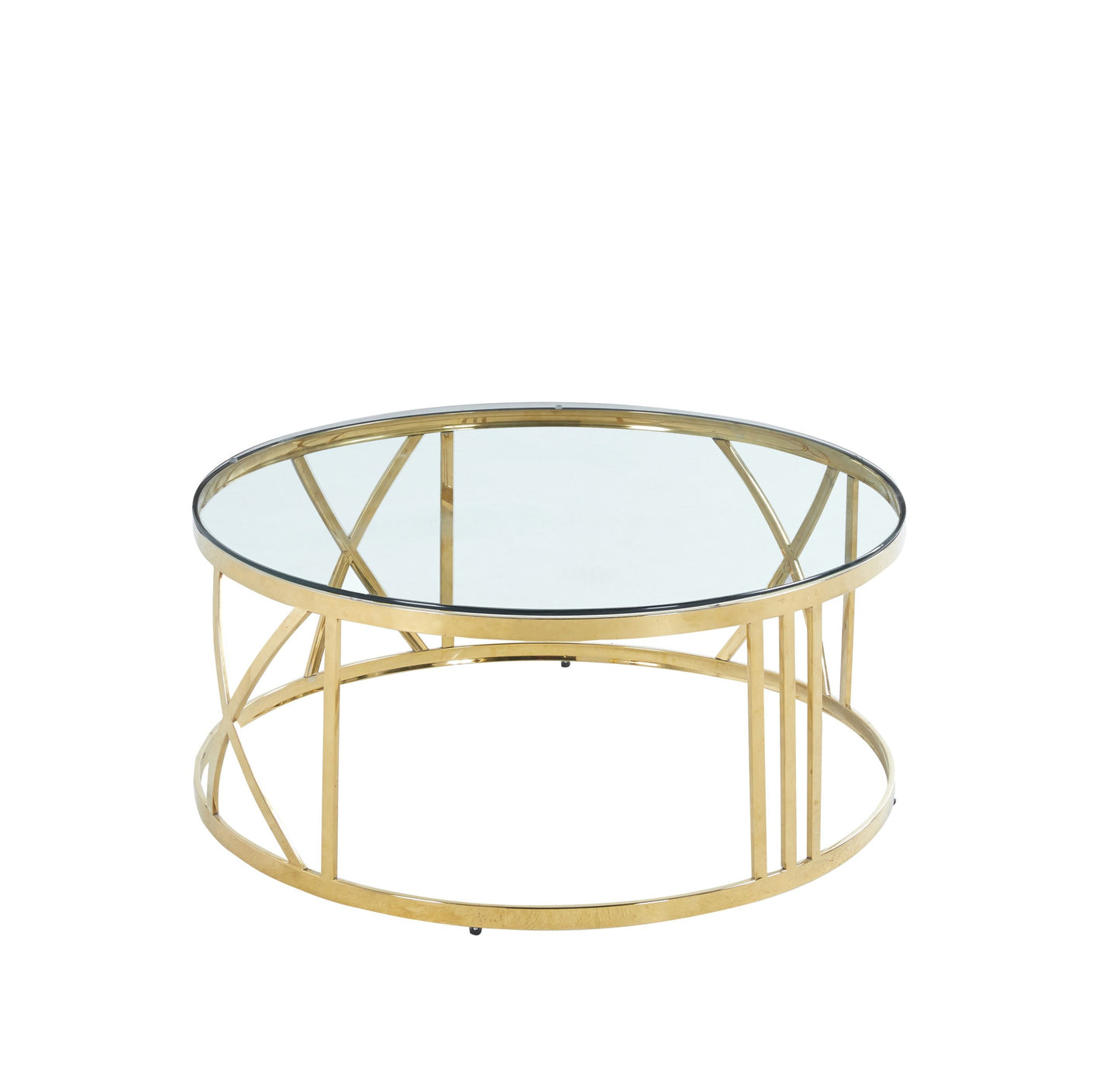 TABLE BASSE ATMOS GOLD TRANSPARENT 80cm