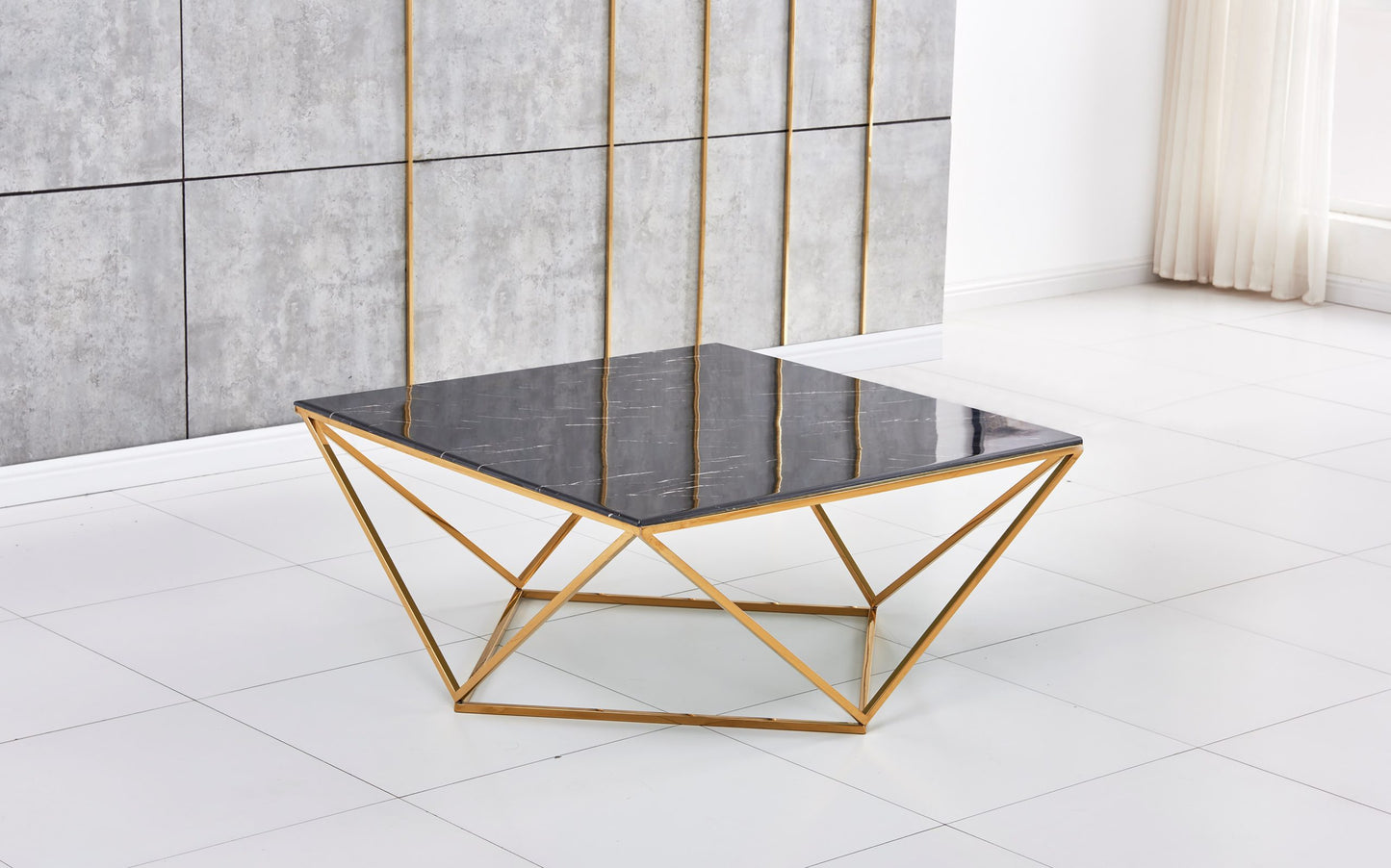 TABLE BASSE ALINA GOLD MARBRE NOIR