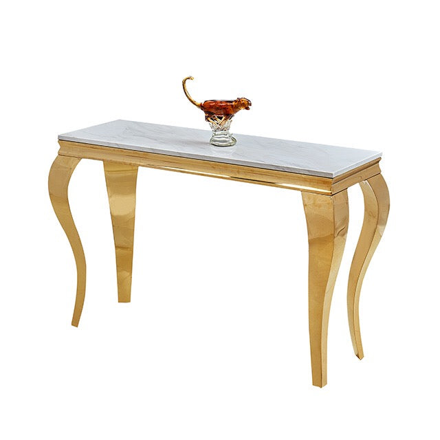 CONSOLE BAROQUE GOLD MARBRE BLANC