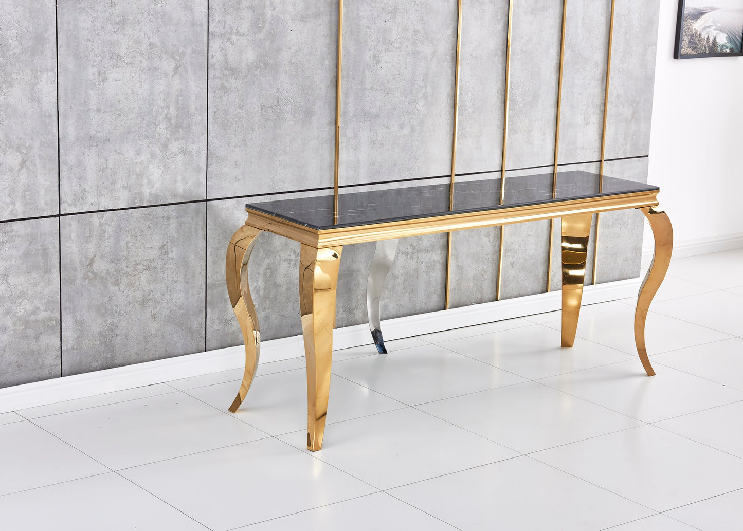 CONSOLE BAROQUE GOLD MARBRE NOIR