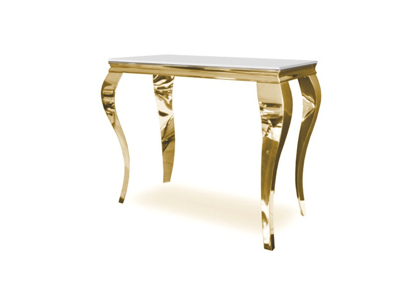 CONSOLE BAROQUE GOLD RESINE BLANCHE
