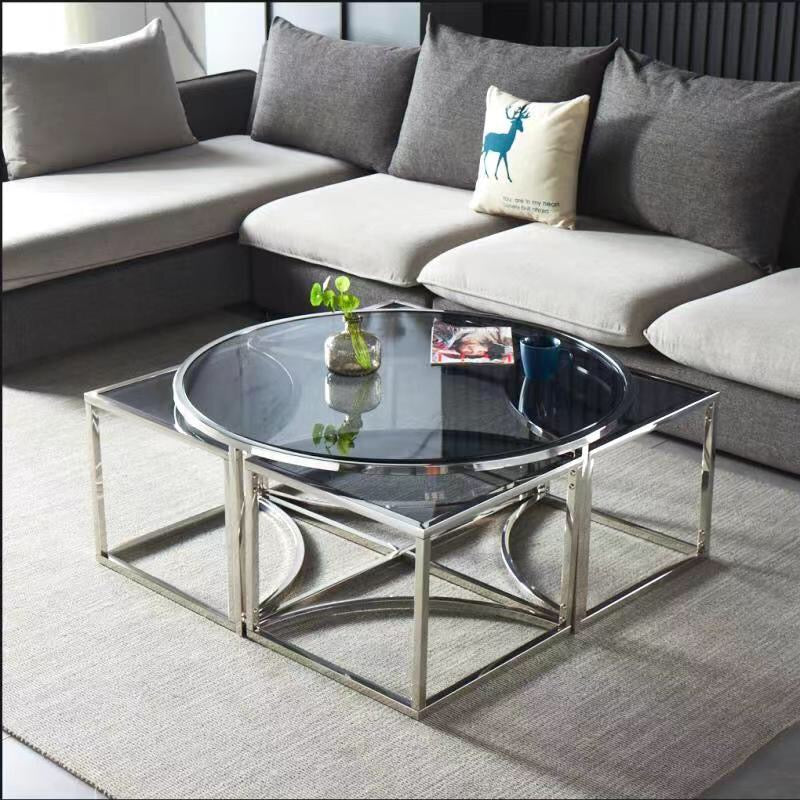 TABLE BASSE ELVE CHROME FUME