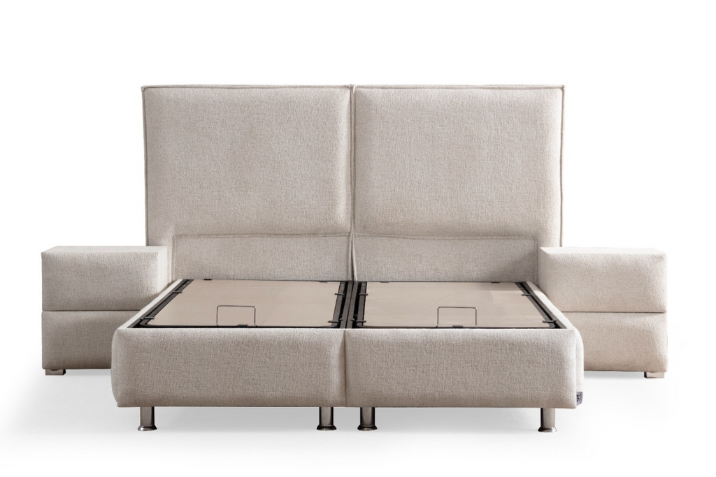 Lit Coffre MAYA BLANC CASSE - Chenille