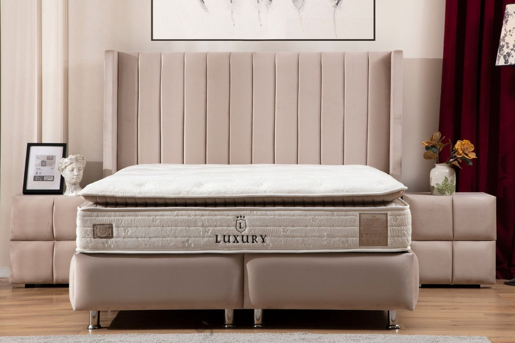 Lit Coffre TOKYO BEIGE - Velours
