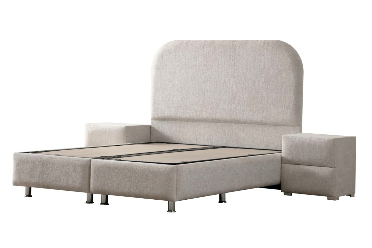 Lit Coffre JADE BLANC CASSE - Chenille