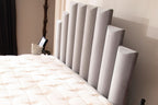 Lit Coffre NATURA GRIS - Velours