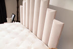 Lit Coffre NATURA BEIGE - Velours