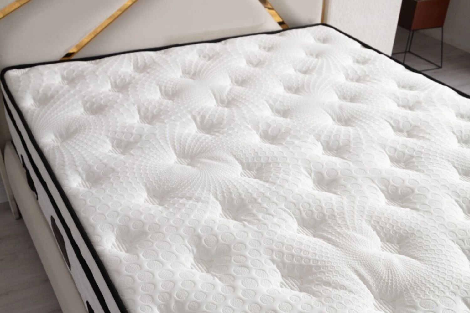 Lit Coffre PARMA BEIGE CLAIR - Velours