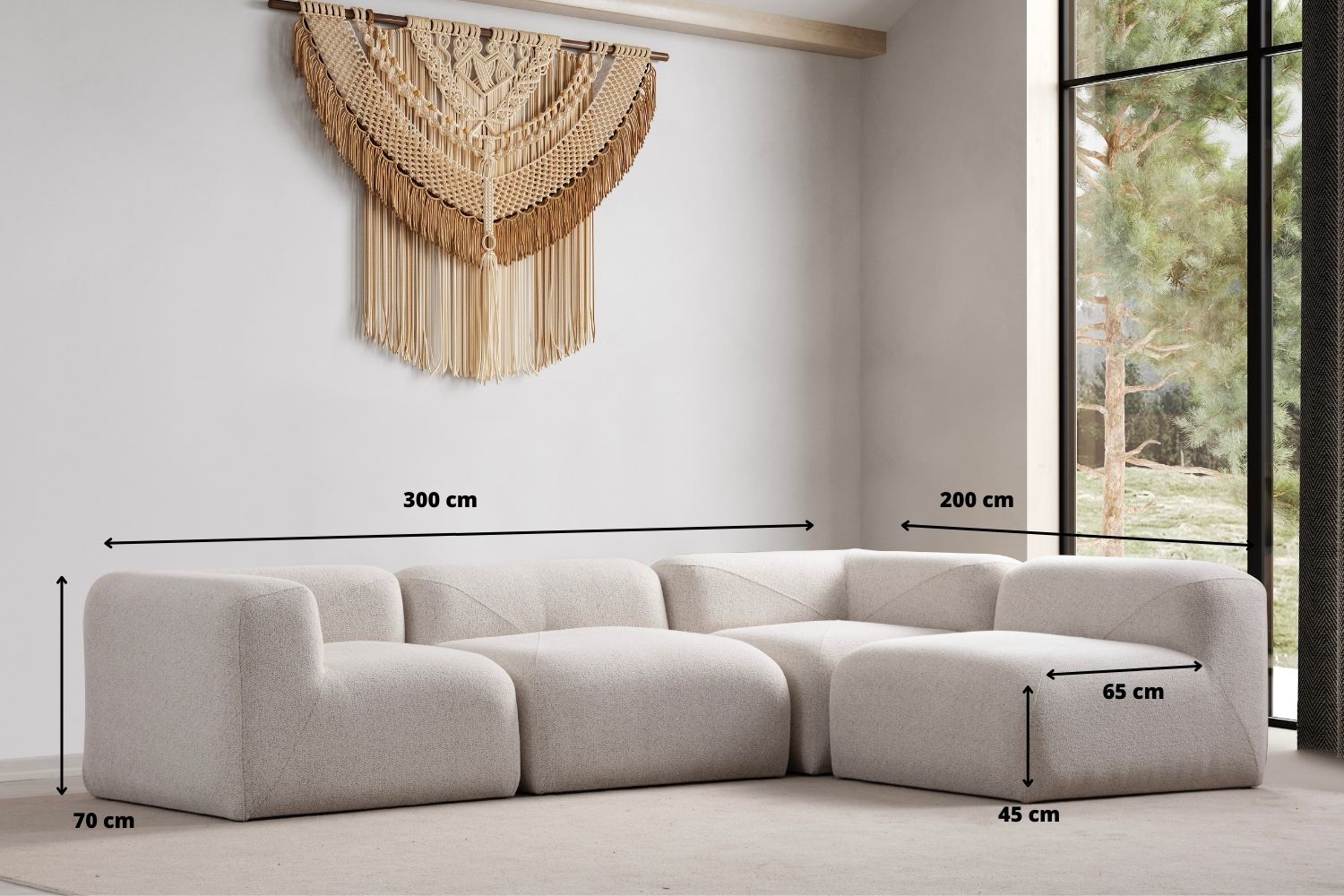 Canapé NUAGE Chenille Blanc Cassé