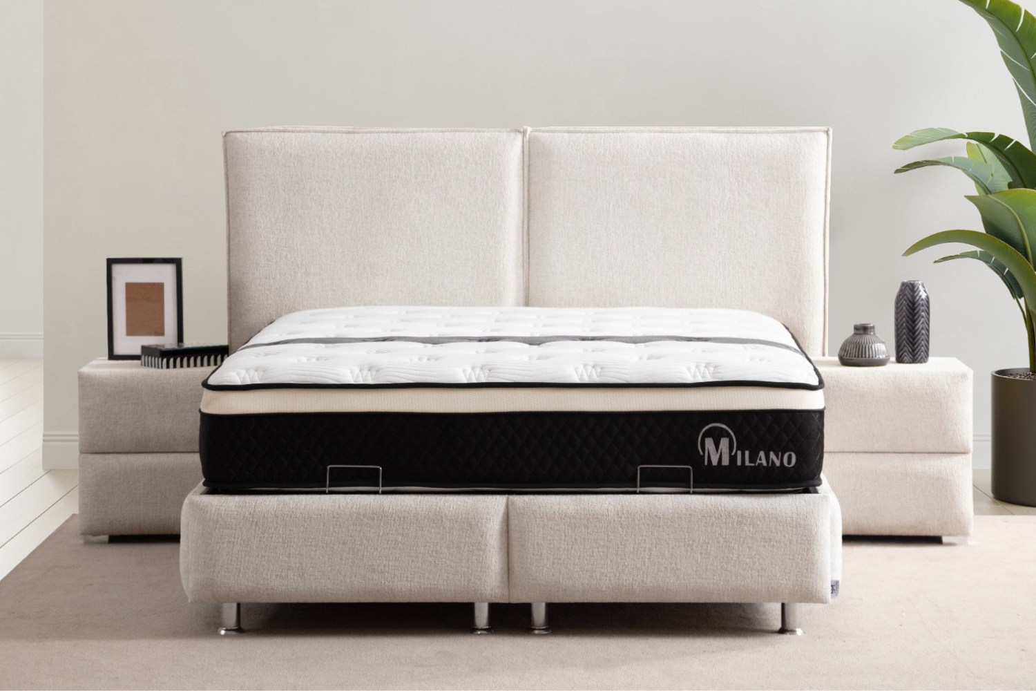 Lit Coffre MAYA BLANC CASSE - Chenille