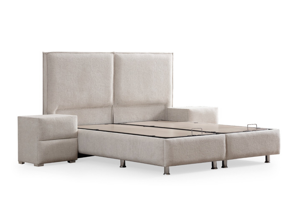 Lit Coffre MAYA BLANC CASSE - Chenille