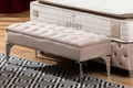 Banquette Coffre CAPITONNÉ Velours Beige