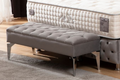 Banquette Coffre CAPITONNÉ Velours Gris