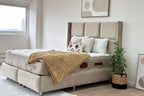 Lit Coffre RIO BEIGE - Velours