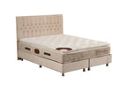 Lit Coffre HUGO BEIGE - Velours