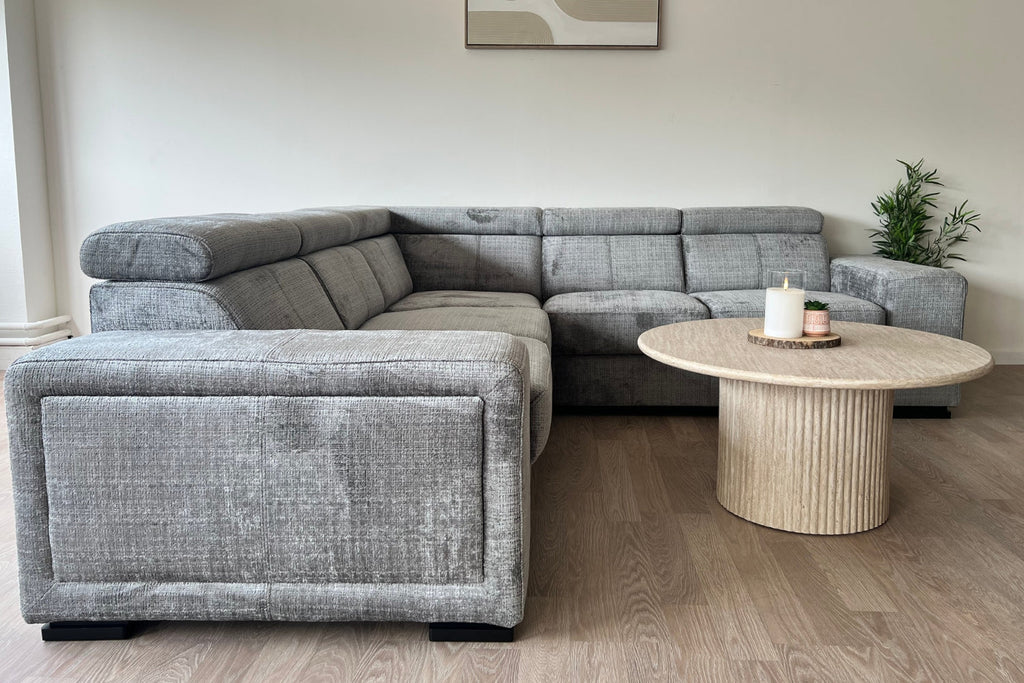 Canapé Karola Convertible Tissu Marbella Gris Anthracite