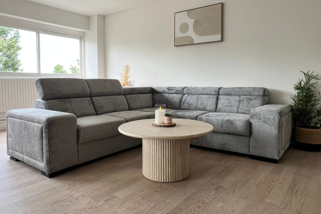 Canapé Karola Convertible Tissu Marbella Gris Anthracite