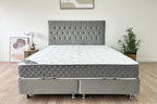 Lit Coffre HUGO GRIS - Velours