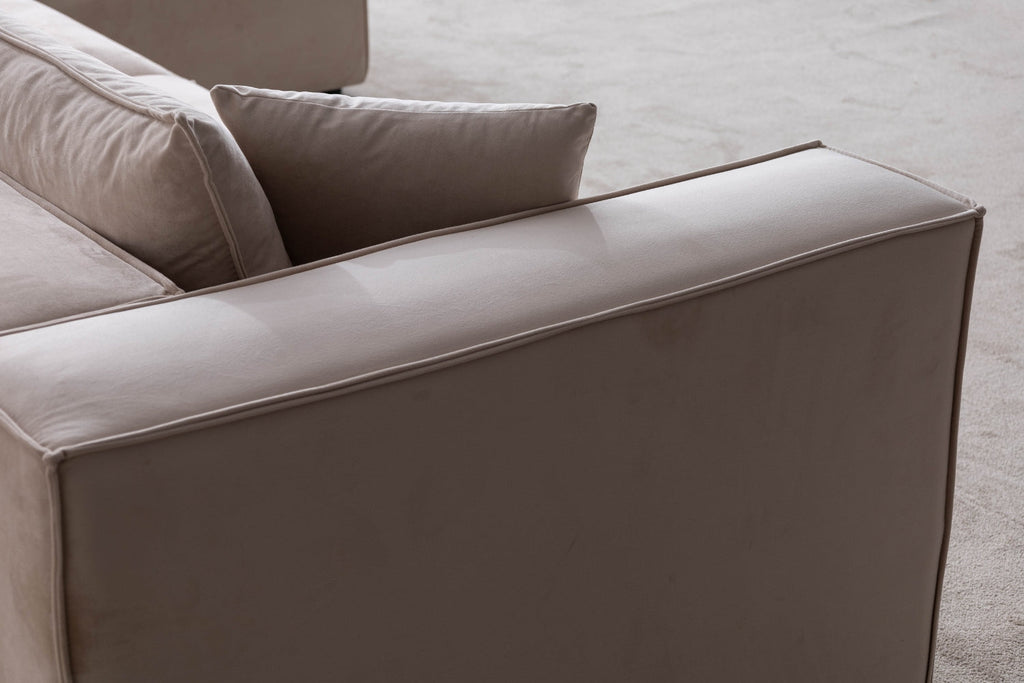 Canapé Elégance Velours Modulable 4+1 Pouf