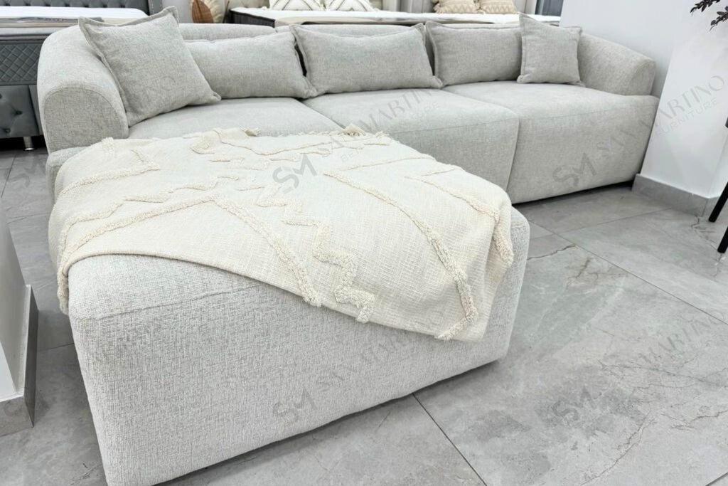 Canapé Mila Modulable Chenille Blanc cassé