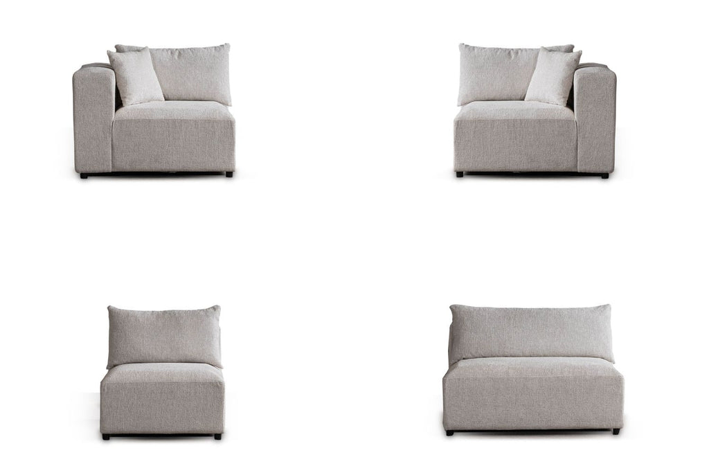 Canapé Azra Modulable Chenille Blanc cassé