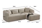 Canapé d'Angle Ela Velours Beige