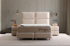 Lit Coffre SIDNEY BEIGE - Velours
