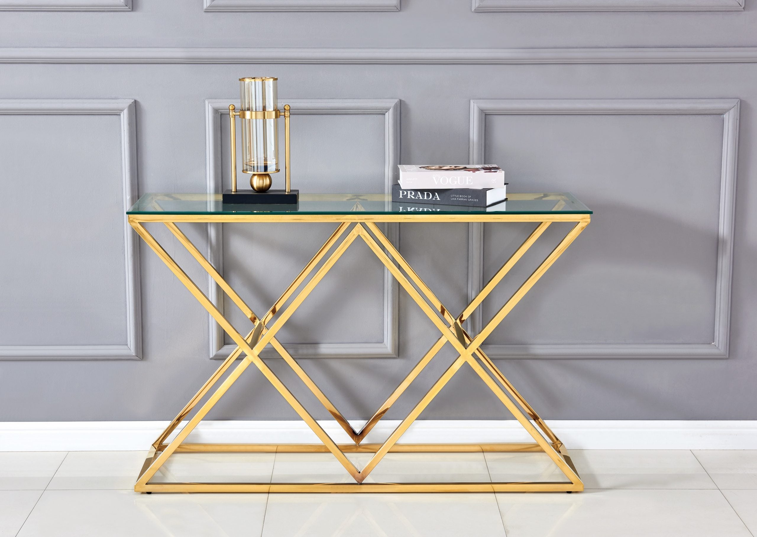 CONSOLE TRIANGLE GOLD – PoloHomeDesign