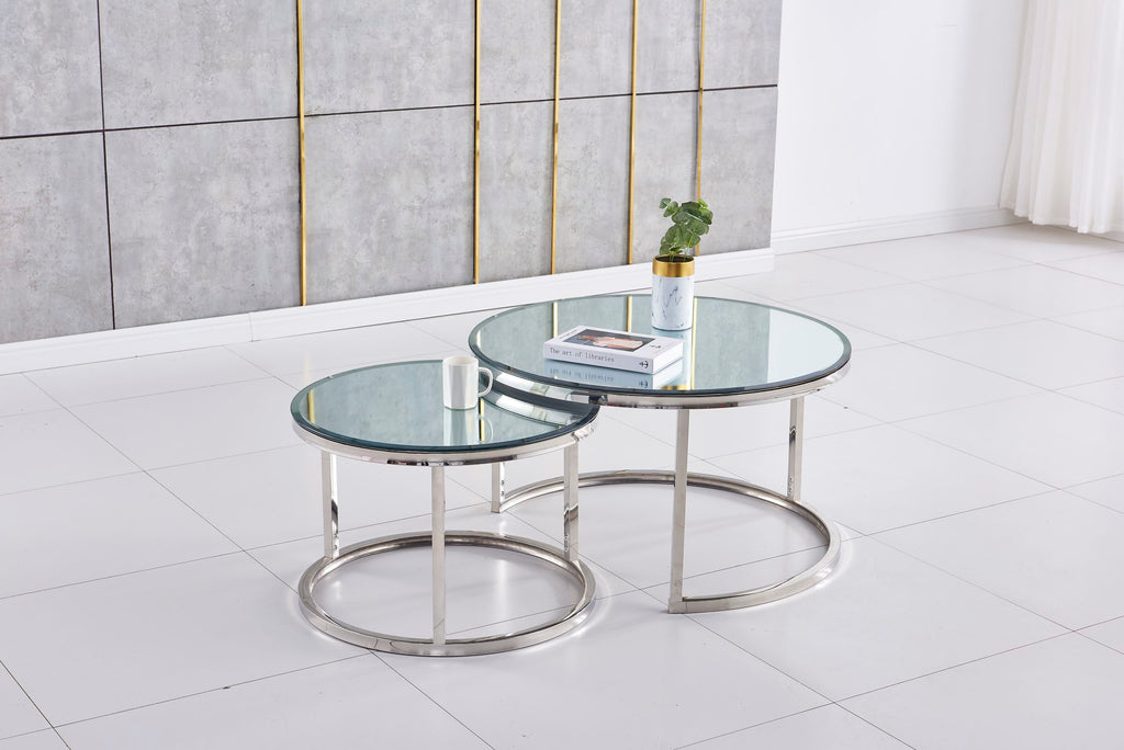 TABLE BASSE GIGOGNE CHROME MIROIR