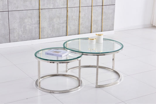TABLE BASSE GIGOGNE CHROME TRANSPARENT