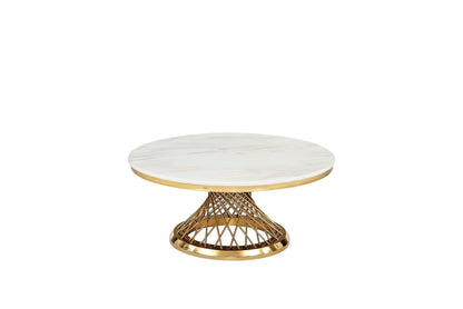 TABLE BASSE DELUXE GOLD MARBRE BLANC
