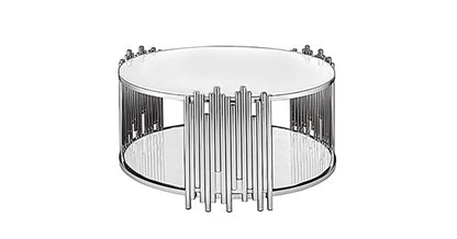 TABLE BASSE STICK INOX BLANC