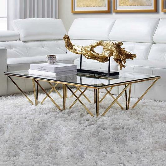 TABLE BASSE GIZE RECTANGLE GOLD TRANSPARENT
