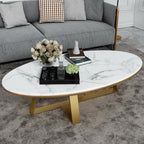 TABLE BASSE GAMMA GOLD MARBRE BLANC