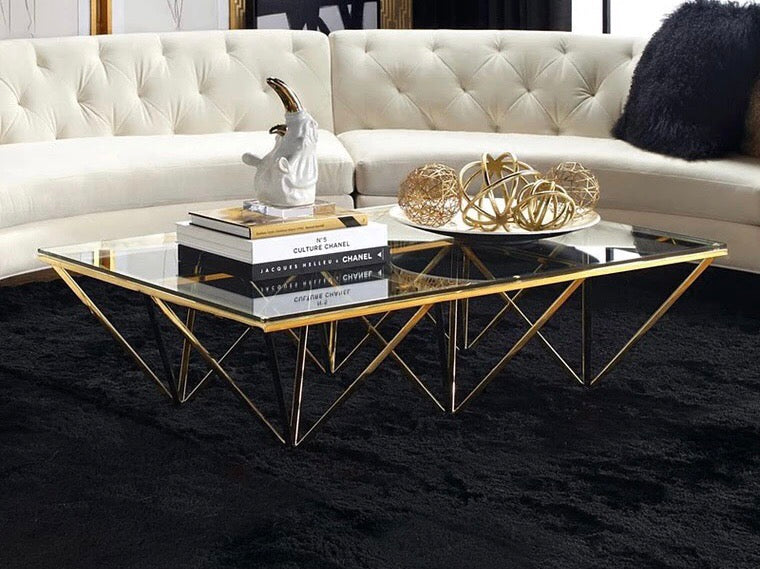 TABLE BASSE GIZE RECTANGLE GOLD TRANSPARENT