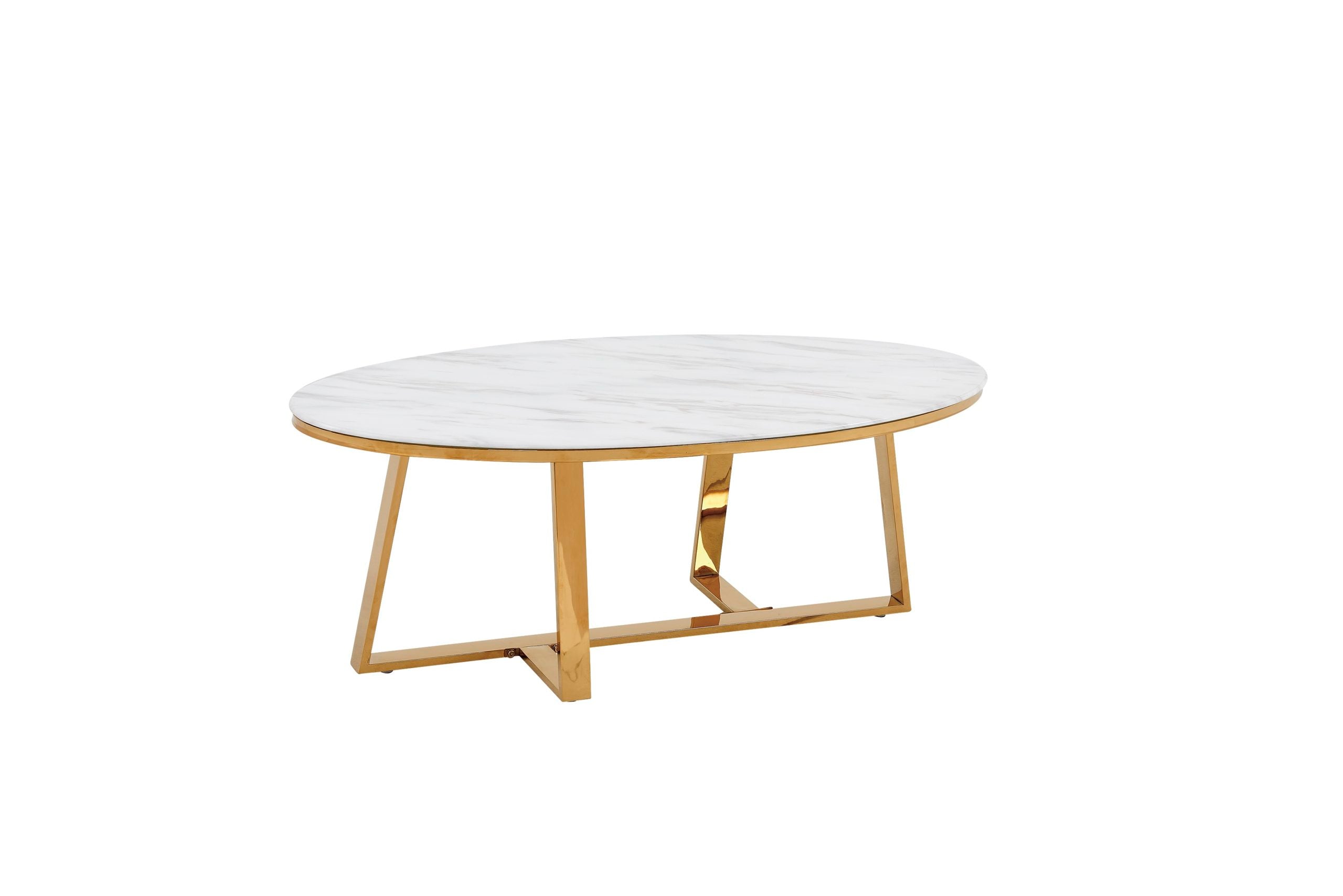 TABLE BASSE GAMMA GOLD MARBRE BLANC