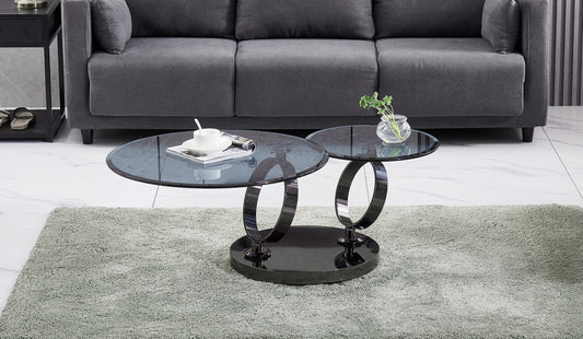 TABLE BASSE AUTOMAT NOIR VERRE