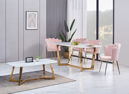 TABLE BASSE GOSSIP GOLD MARBRE BLANC