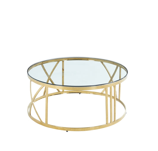 TABLE BASSE ATMOS GOLD TRANSPARENT 80cm