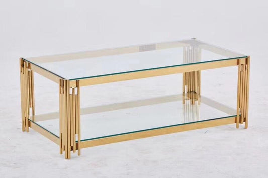 TABLE BASSE FLUTE GOLD TRANSPARENT