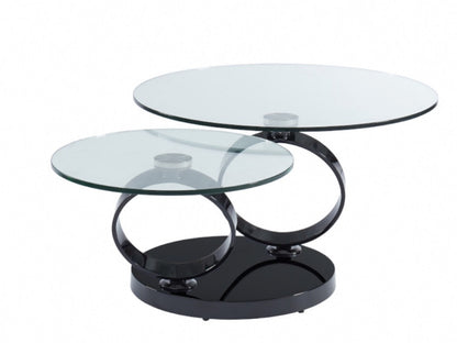 TABLE BASSE AUTOMAT ACIER NOIR TRANSPARENT