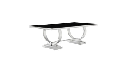 TABLE BASSE OMEGA CHROME NOIR