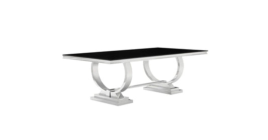 TABLE BASSE OMEGA CHROME NOIR