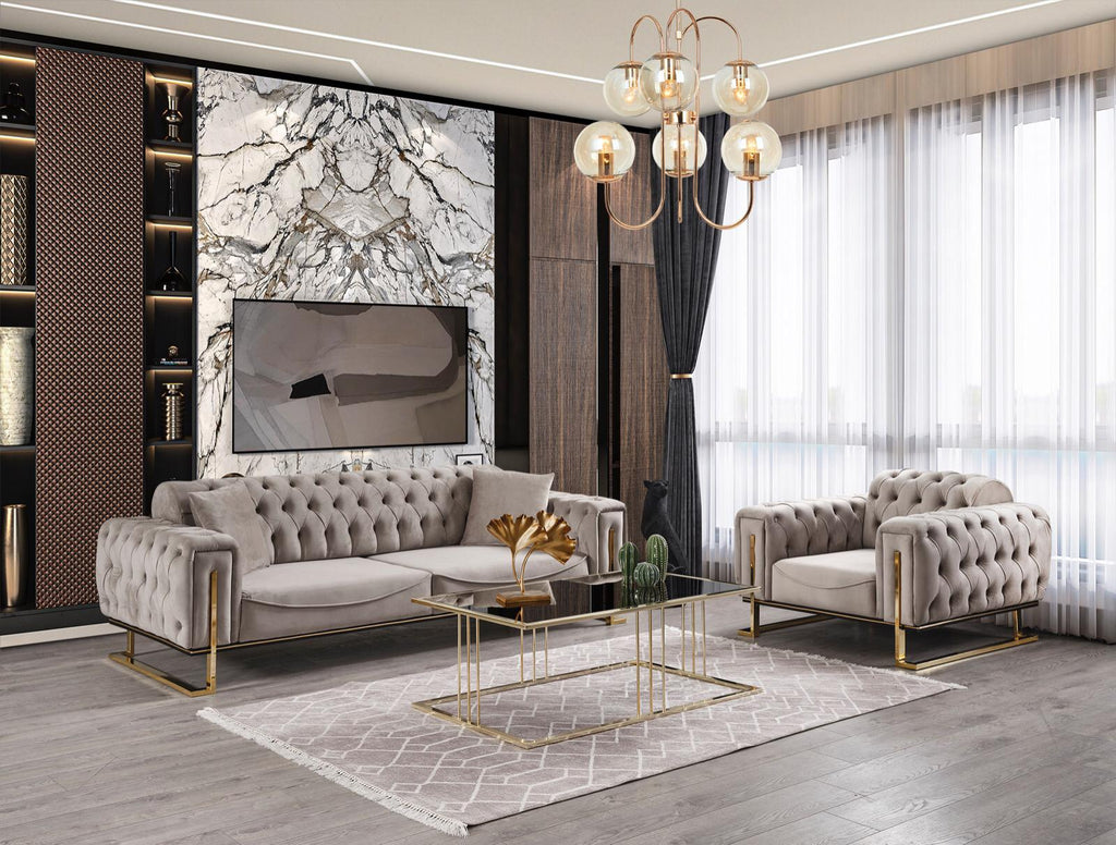 MILANO - Canapé 3+2+1 places en velours