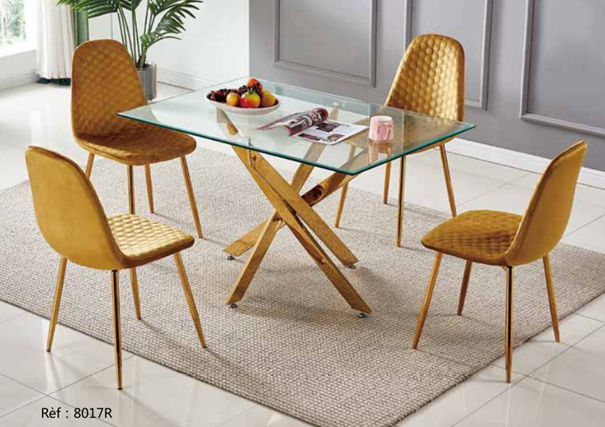 TABLE A MANGER OLIVIA RECTANGULAIRE DOREE
