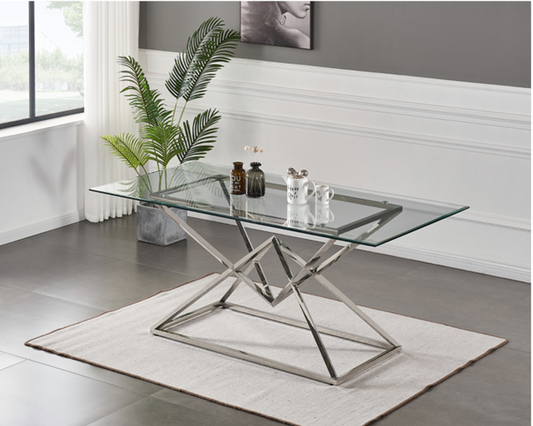 TABLE A MANGER PYRAMIDE ARGENTEE
